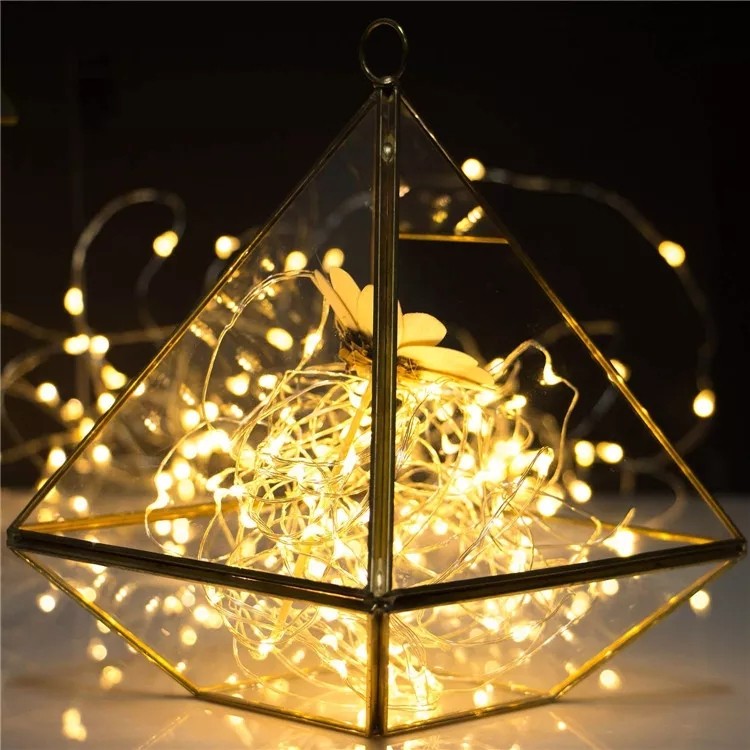 Micro small white decorative copper wire battery operated flexible fairy christmas string lights