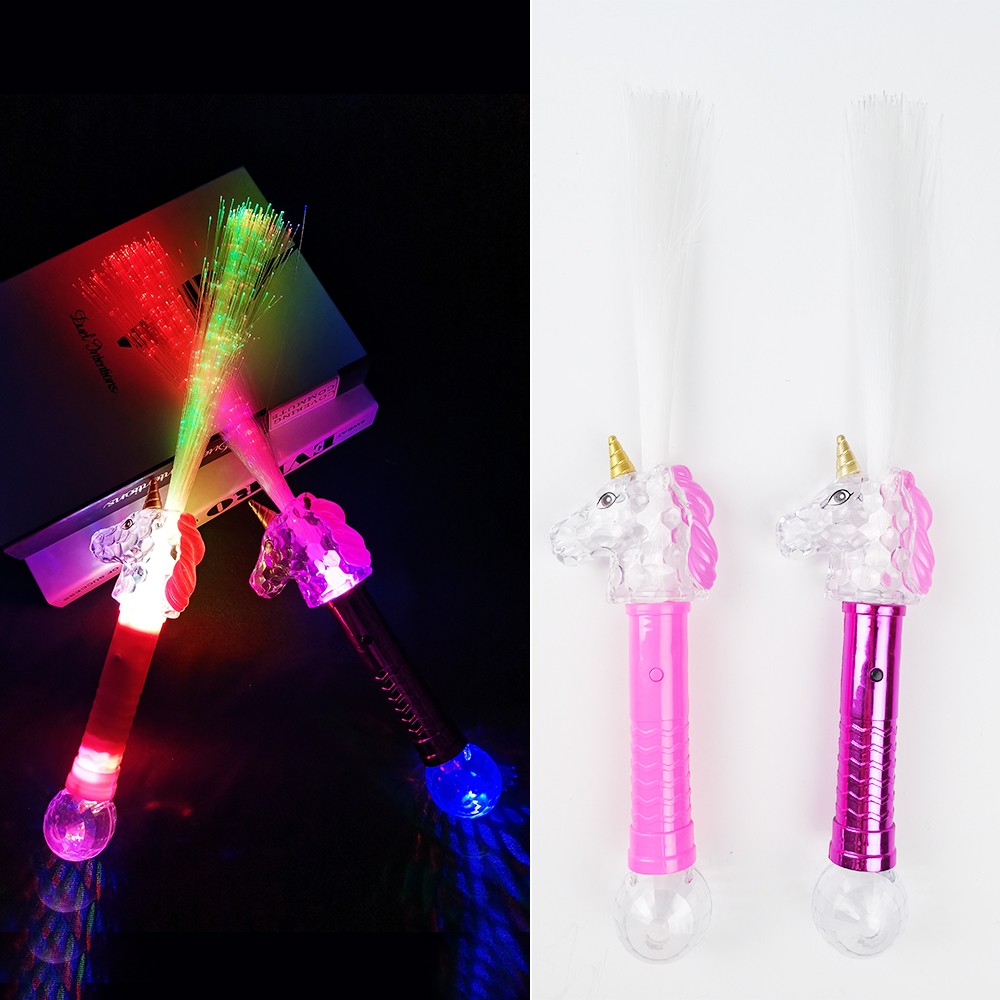 Coolerstuff kids unicorn party sticks fiber light up wand toy