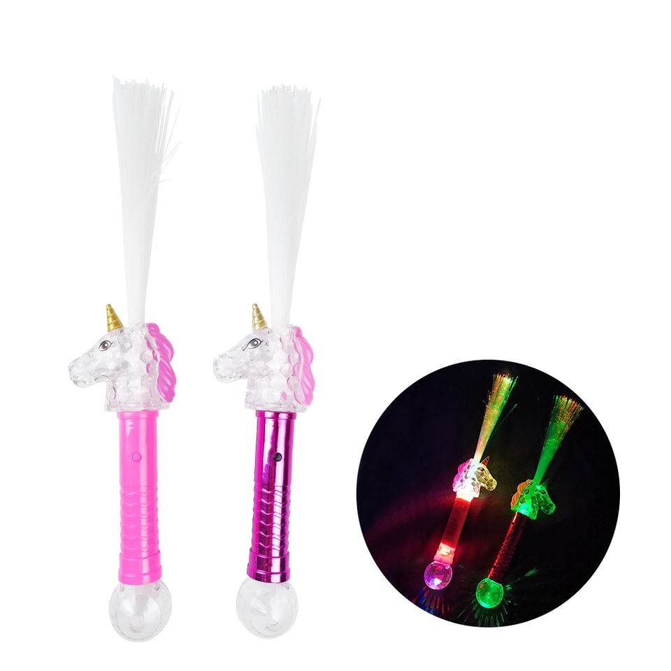 Dropshipping unicorn kids led lighted fiber optic wands