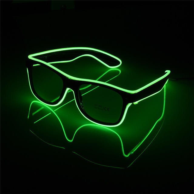 Dropshipping adult men women rave sunglasses party el wire luminous led light up glasses