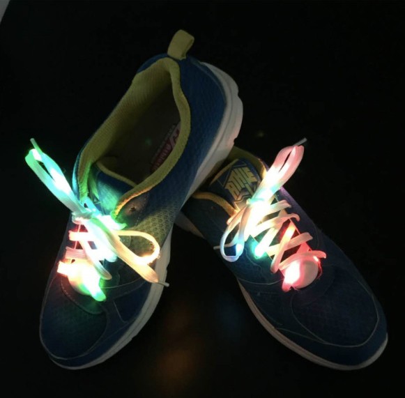 Dropshipping shoe decoration flashing light up laces for running led glowing shoelaces