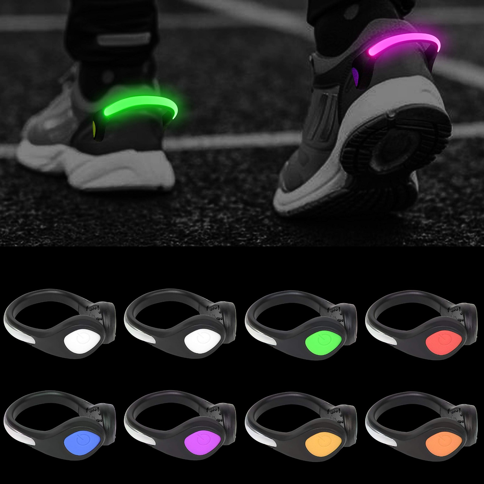 Coolerstuff night running warning safty light up led shoe clip