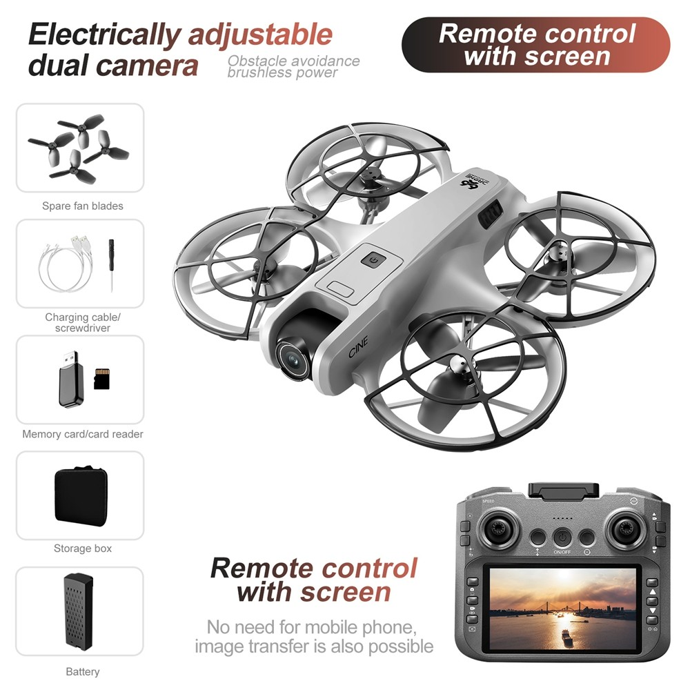 2.4G Brushless Quadcopter with Screen, Optical Flow Positioning & Obstacle Avoidance