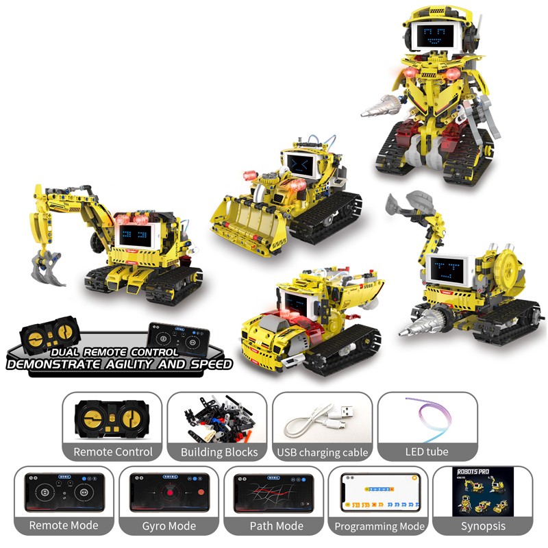 2.4G R/C Building Block Engineering Robot（5 in 1）660PCS