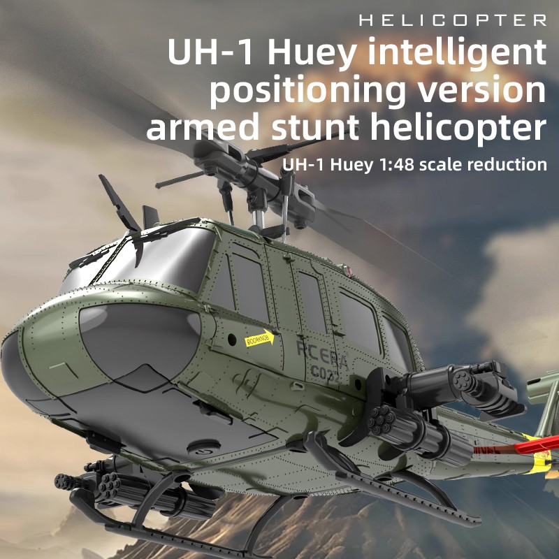 UH-1 Huey 2.4G 6CH Flybarless Stunt Helicopter - Smart Positioning