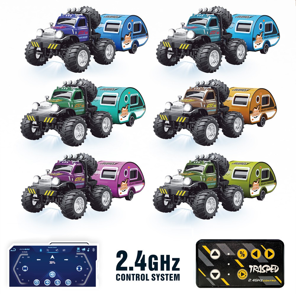 2.4G & Bluetooth Q-Style Alloy RC Off-Road Monster Truck (Short Course + Trailer)
